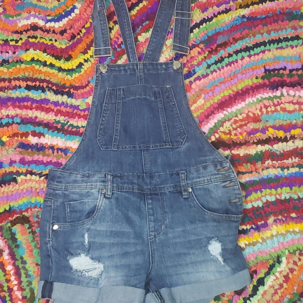 Jean-short overalls